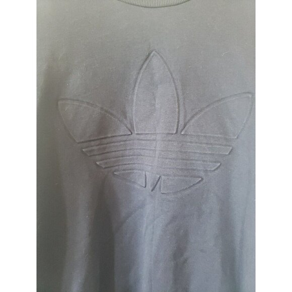 Adidas Sweatshirt Pullover Blue Mens XL Trefoil Velvet Stripes Cotton athleisure - Picture 2 of 13